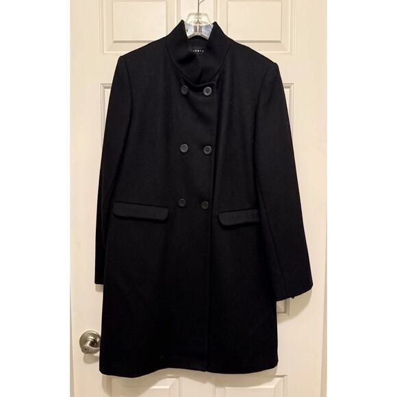 Braetan Women's Warm Wool Blend Black 6 Button Up Pea Coat Jacket Size Medium - Picture 3 of 10